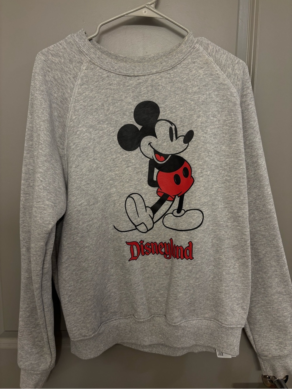 Disney Gray Crewneck Sweatshirt with Classic Mickey Graphic